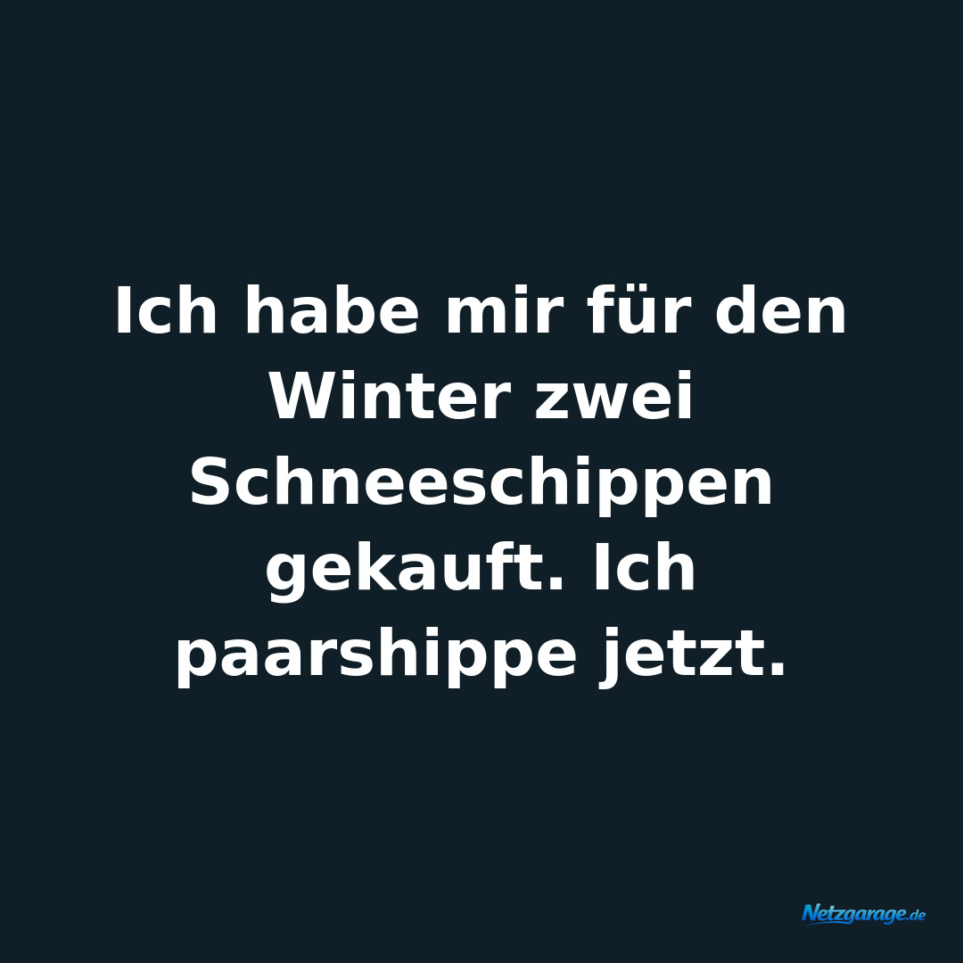 Ich habe mir für den Winter zwei Schneeschippen gekauft. Ich paarshippe jetzt.